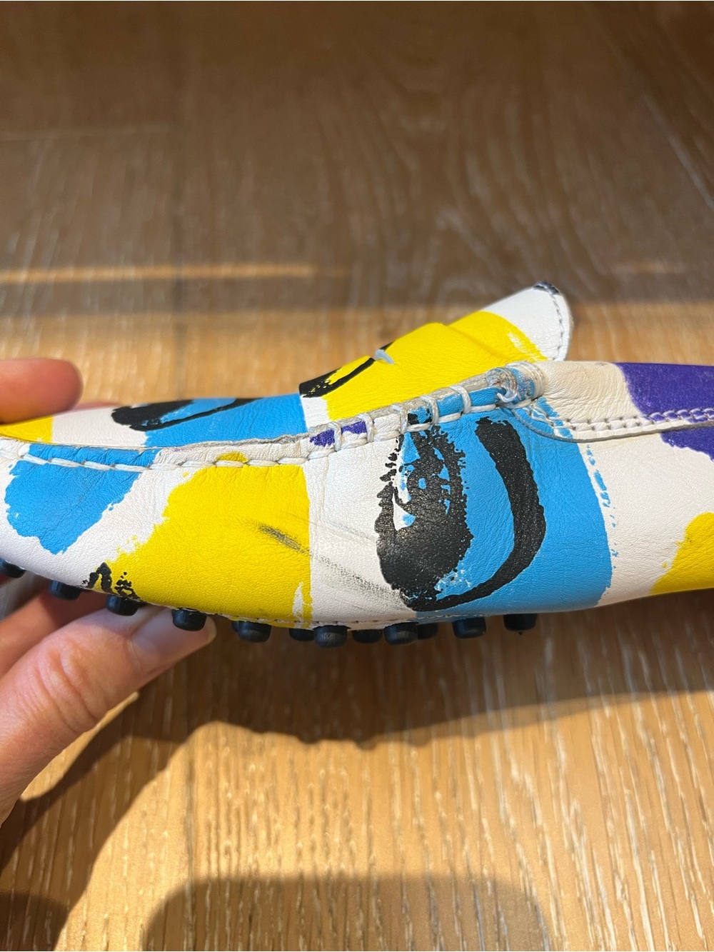 Tod’s Gommino Loafers Pop Art Eye Print Multicolor Italian Leather Women US 7.5 - Picture 11 of 16